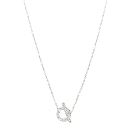 Hermes 18K White Gold Diamond Finesse Pendant Necklace 1 of 6