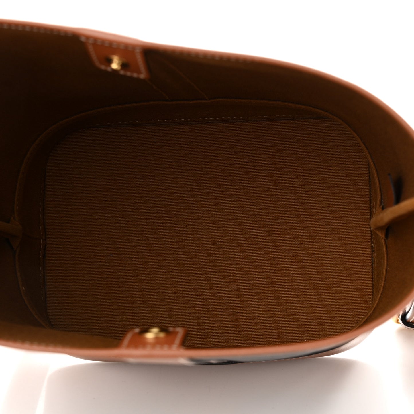 Triomphe Canvas Calfskin Small Bucket Bag Tan