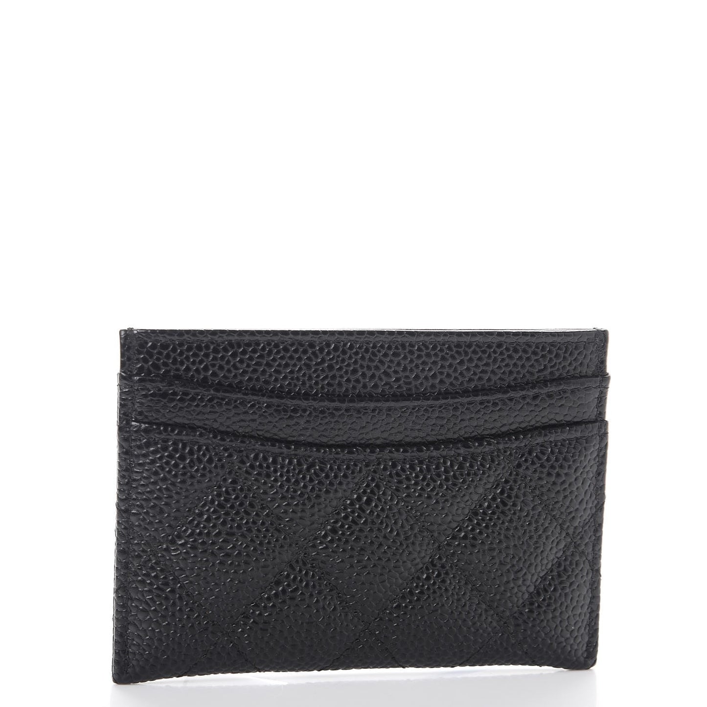 Caviar Quilted Card Holder Black