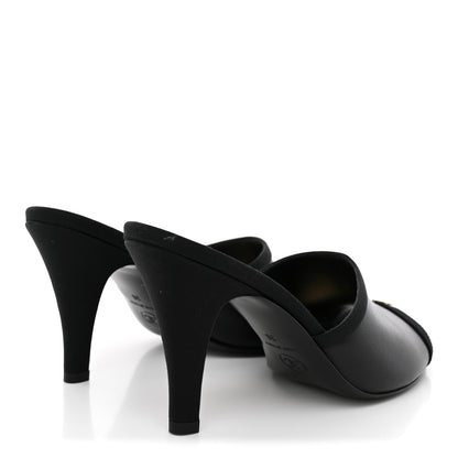 Chanel Lambskin Grosgrain CC Mules 36 Black 5 of 10