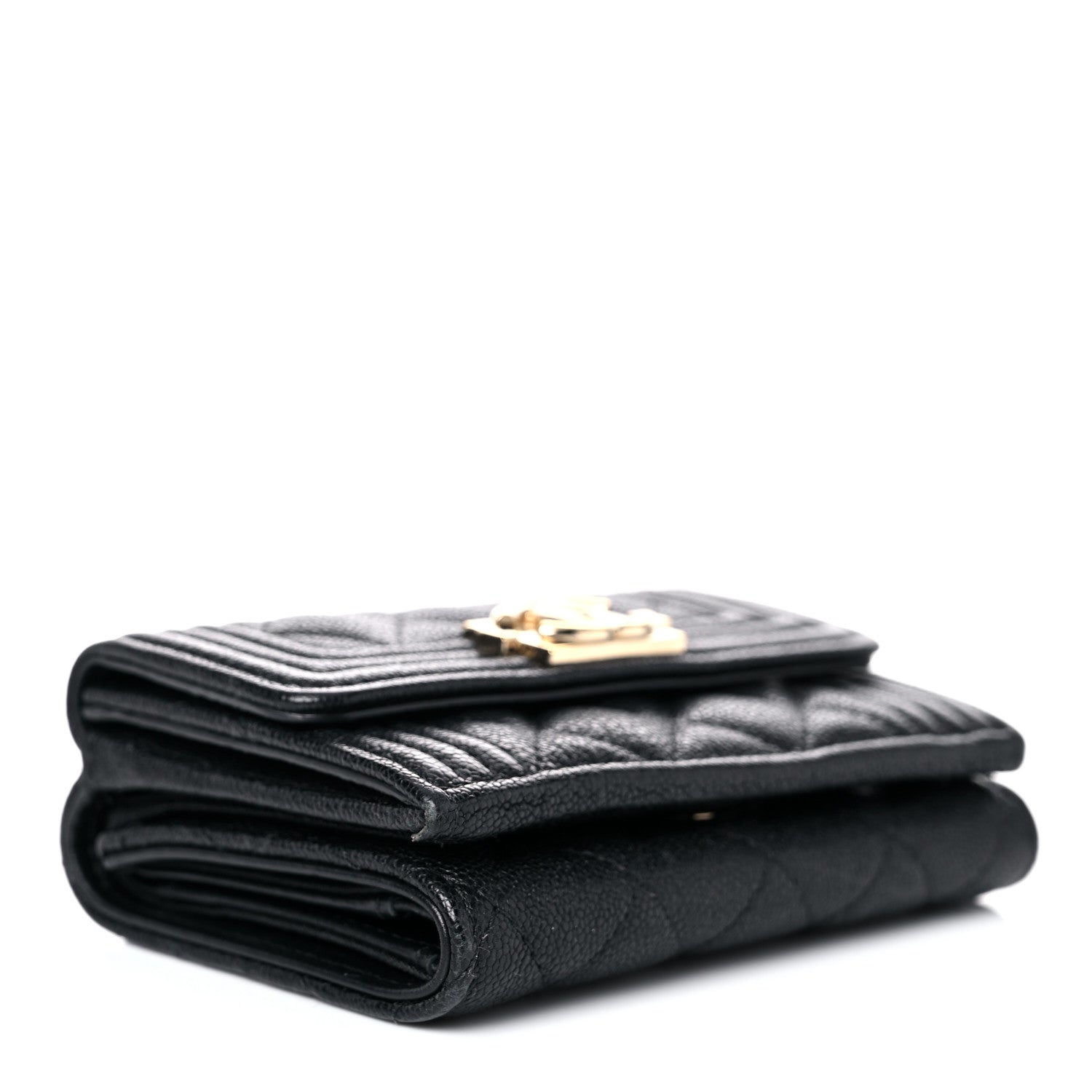 Chanel Caviar Quilted Small Boy Flap Wallet Black 4 of 14