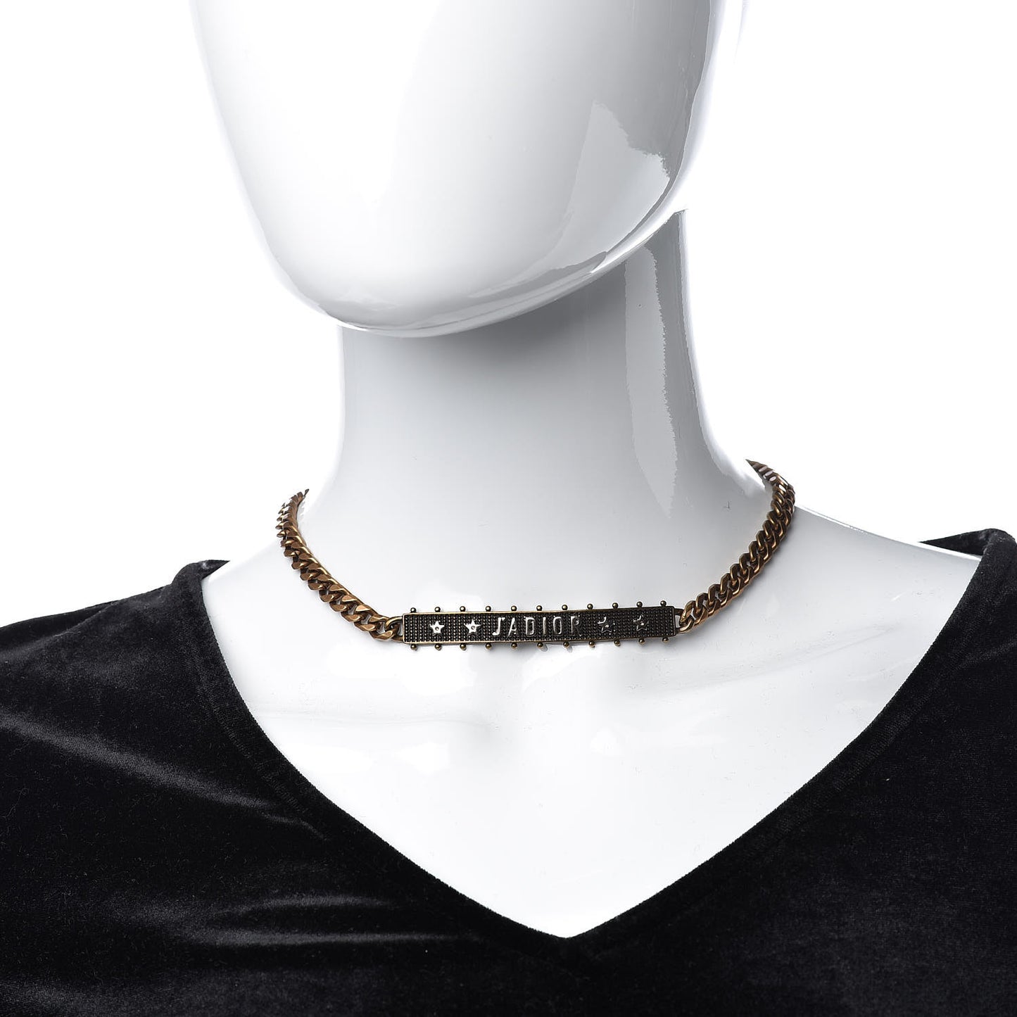 Metal J'Adior Choker Necklace Aged Gold
