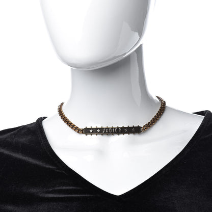 Christian Dior Metal J'Adior Choker Necklace Aged Gold 2 of 7