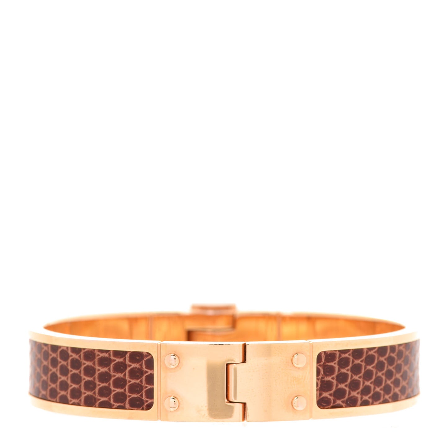 Lizard Charniere Cuir Narrow Hinged Bracelet S Etrusque