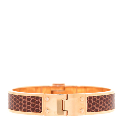 Hermes Lizard Charniere Cuir Narrow Hinged Bracelet S Etrusque 1 of 7