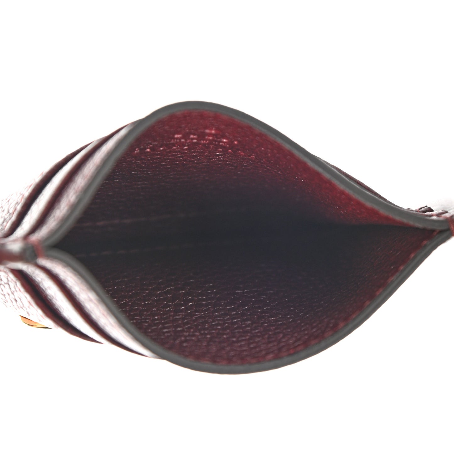 Grainy Calfskin Zumi Card Holder Vintage Bordeaux