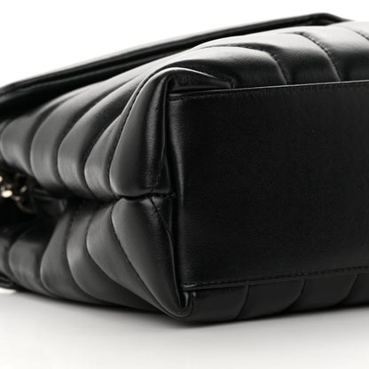 Saint Laurent Calfskin Y Quilted Monogram Small Loulou Chain Satchel Black 10 of 13