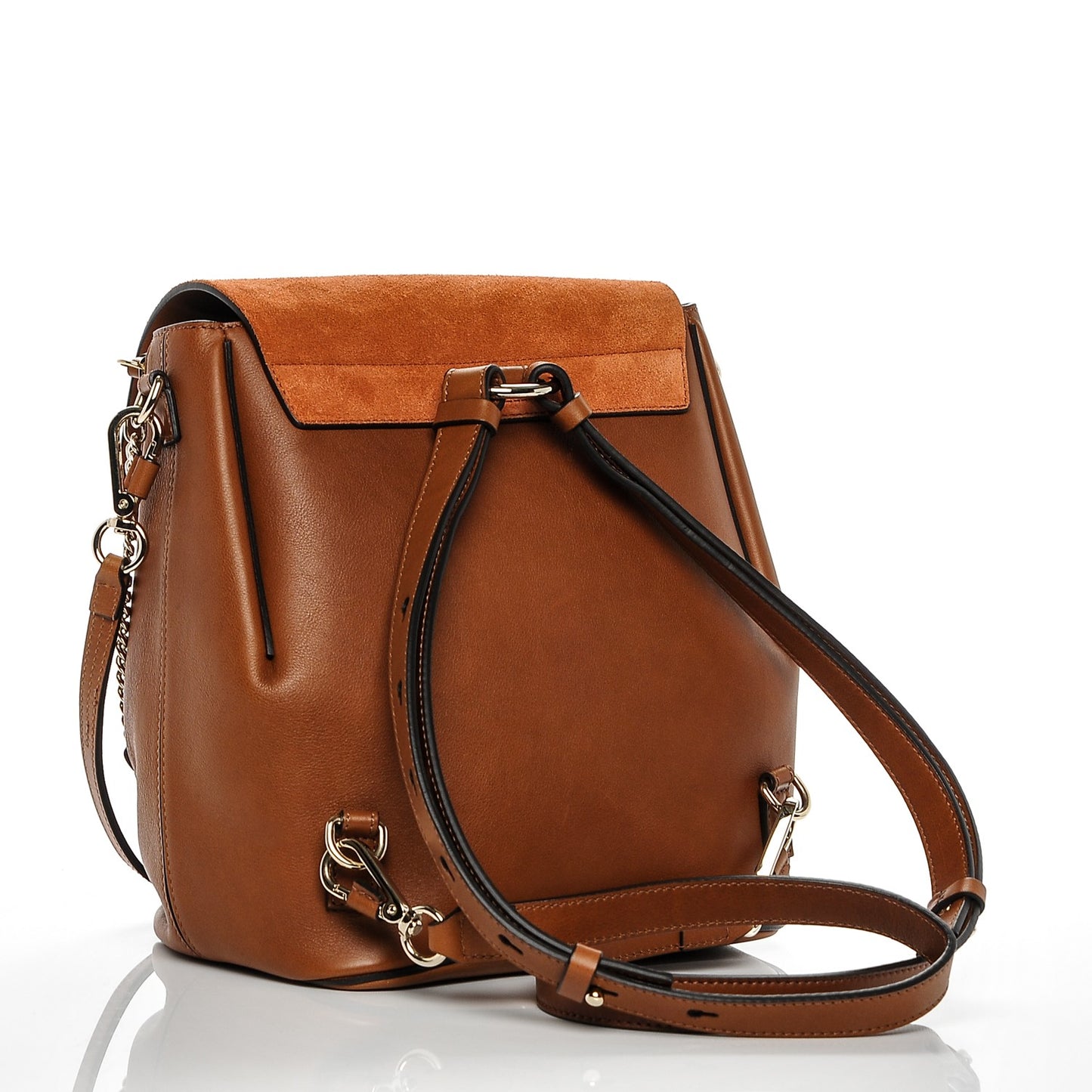 Suede Calfskin Medium Faye Backpack Tan