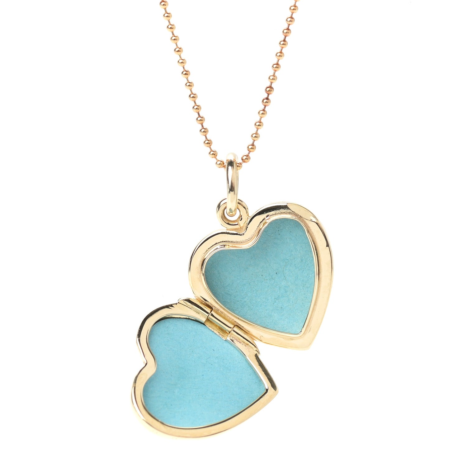 Tiffany 18K Yellow Gold Heart Locket Pendant Necklace 4 of 8