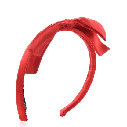 Chanel Silk Bow Headband Red 4 of 5