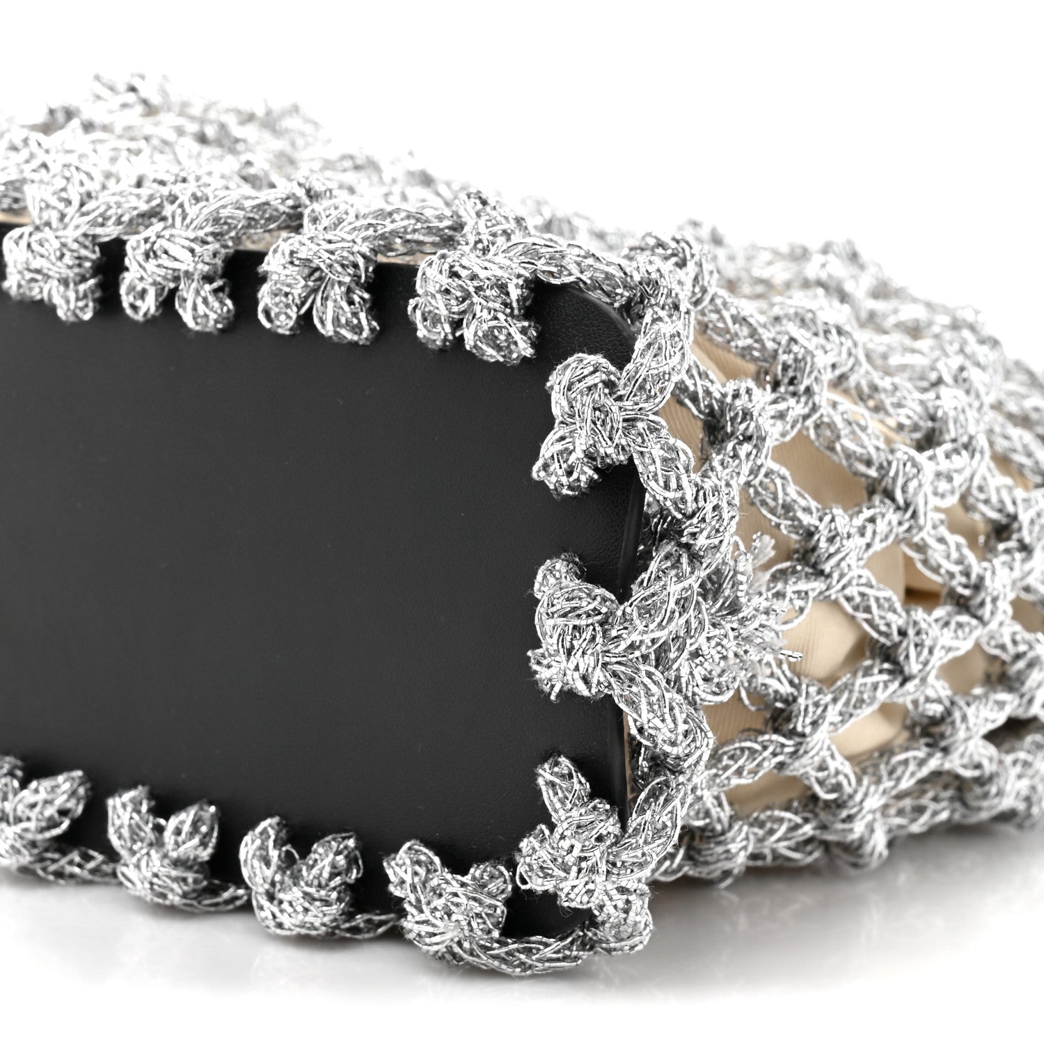 3.1 Phillip Lim Metallic Faux Leather Macrame Mini Sac Bag Silver 10 of 11