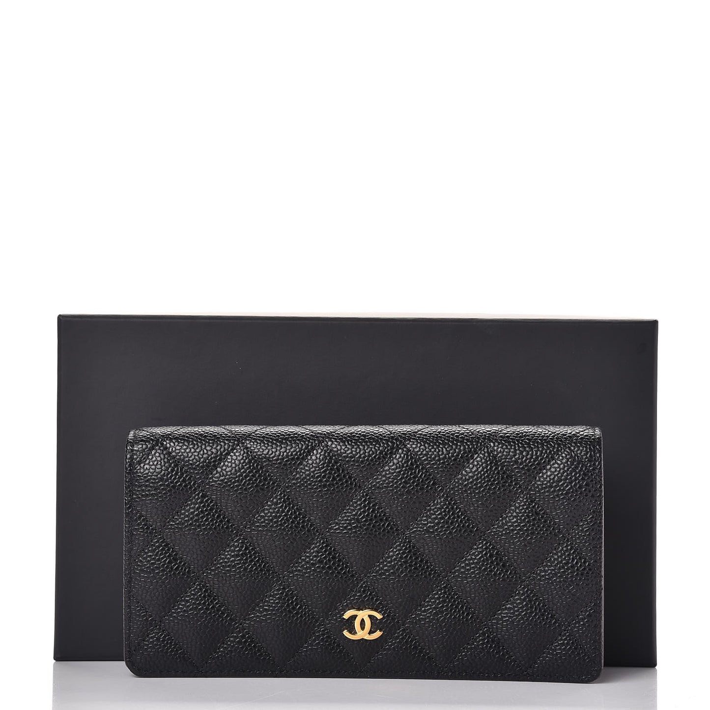 Caviar Quilted Yen Wallet Black