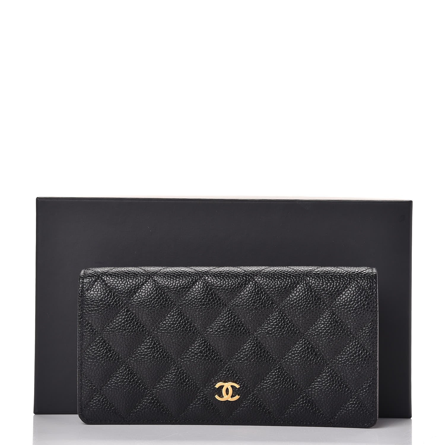 Chanel Caviar Quilted Yen Wallet Black 9 of 9