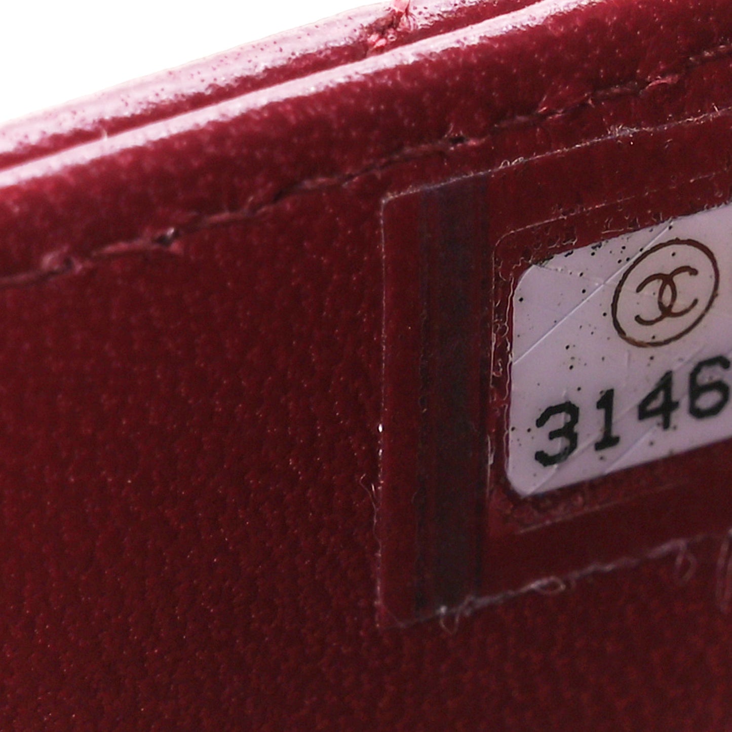 Lambskin Quilted Box Of Secrets Card Holder With Chain Burgundy