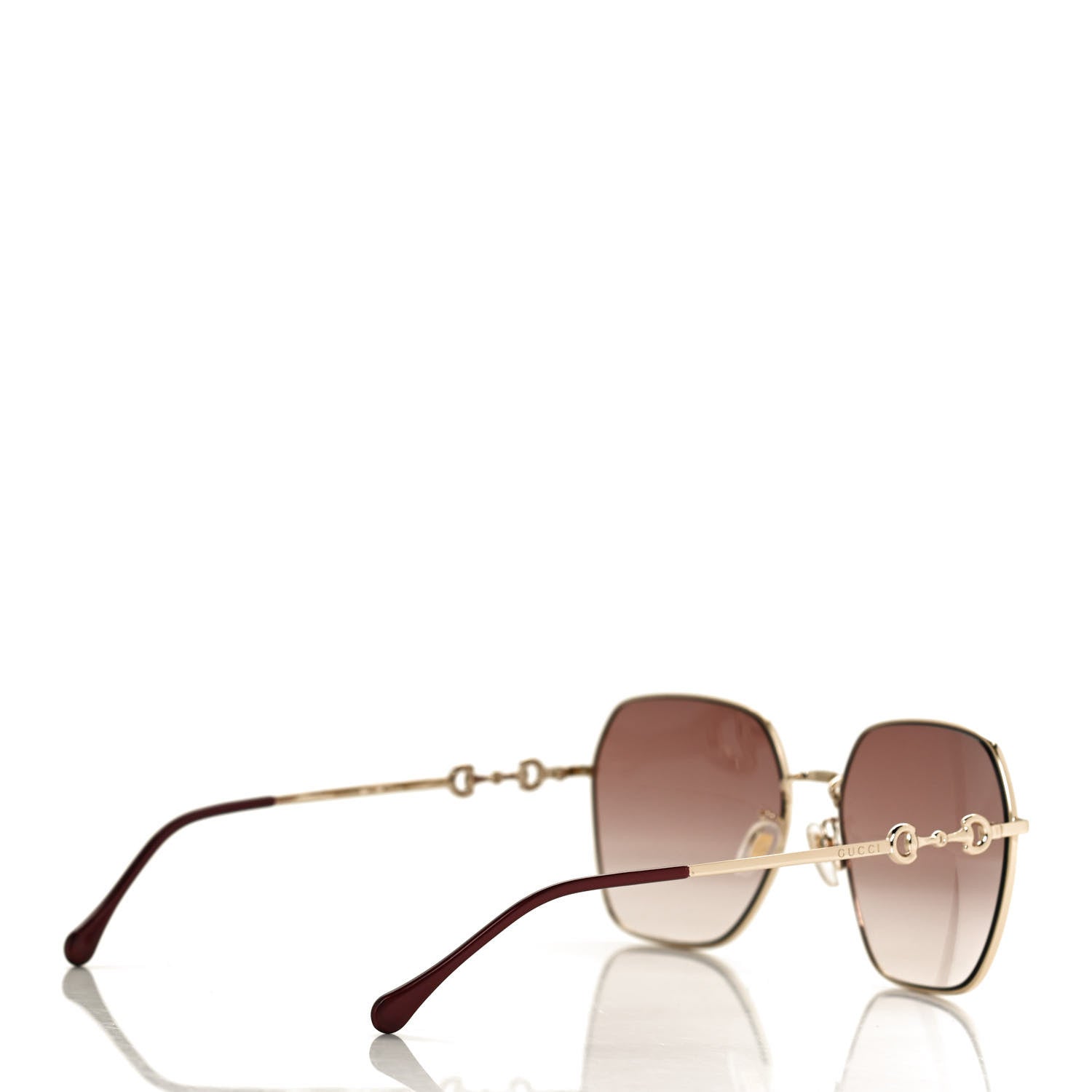 Gucci Metal Horsebit Square Sunglasses GG0882SA Gold 4 of 8