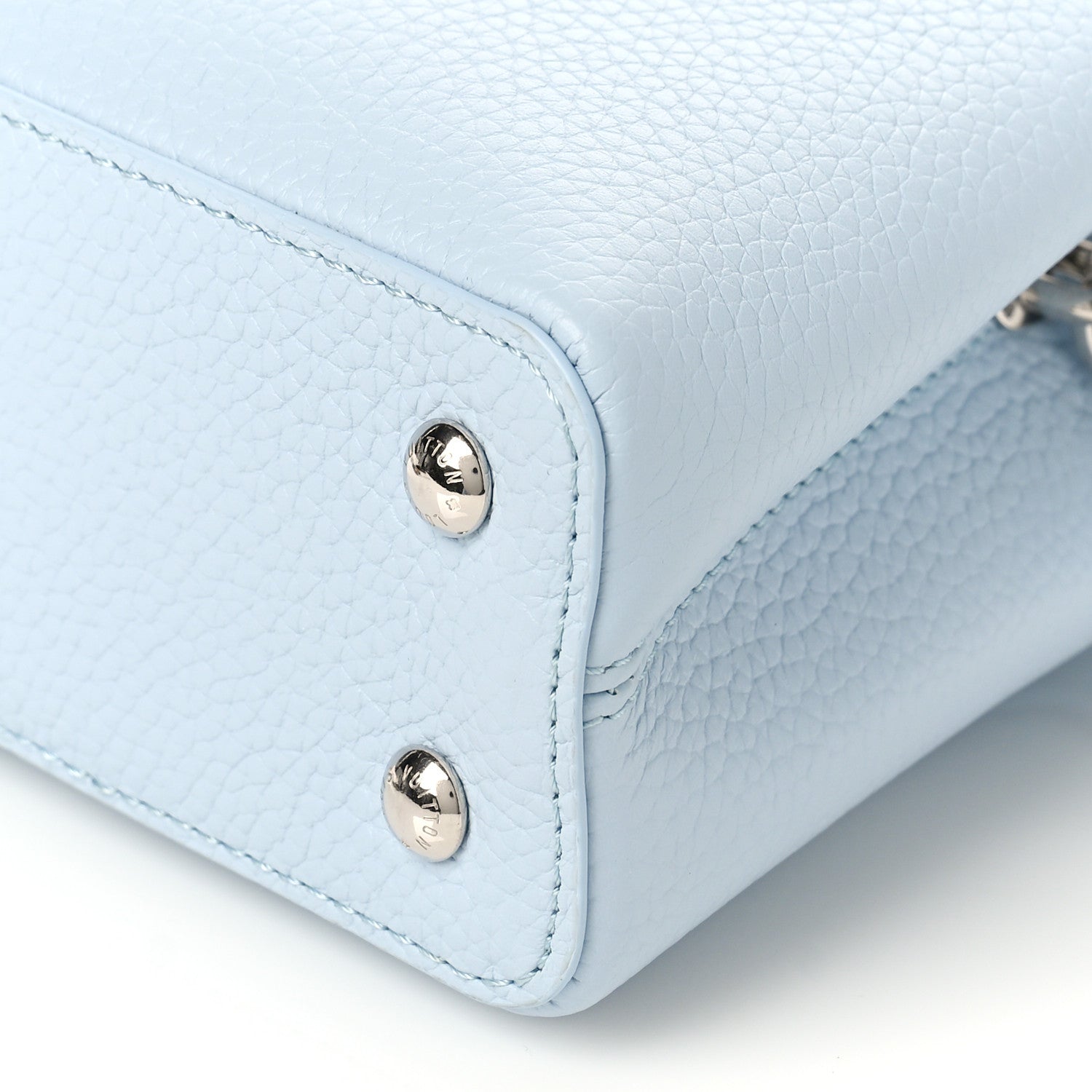 Louis Vuitton LV X YK Taurillon Inlaid Kusama Flowers Mini Capucines Pale Blue 8 of 8