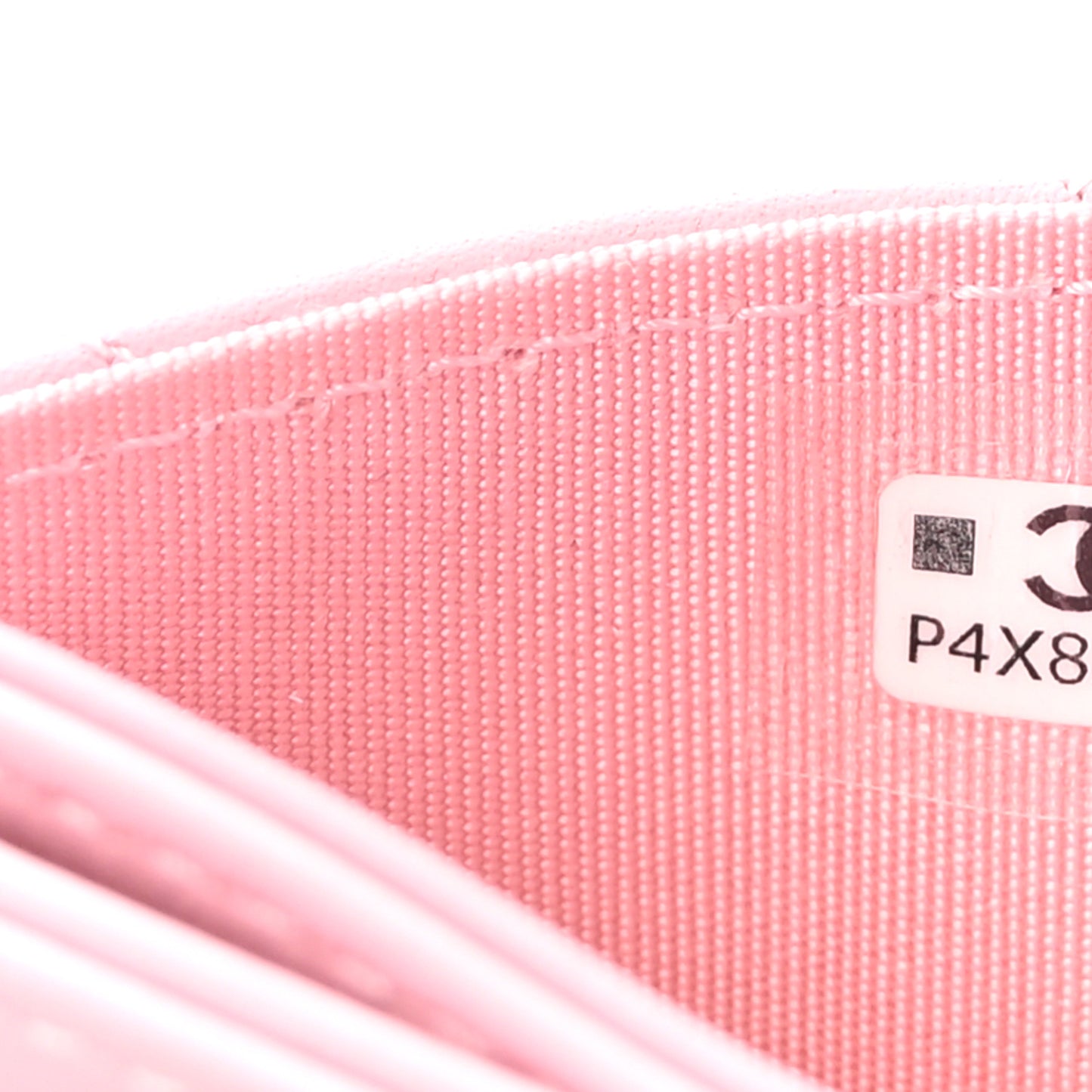 Calfskin Quilted Card Holder Light Pink