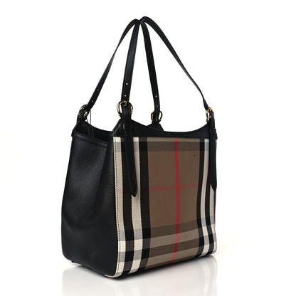 Burberry Grainy Calfskin House Check Small Canterbury Tote Black 3 of 9