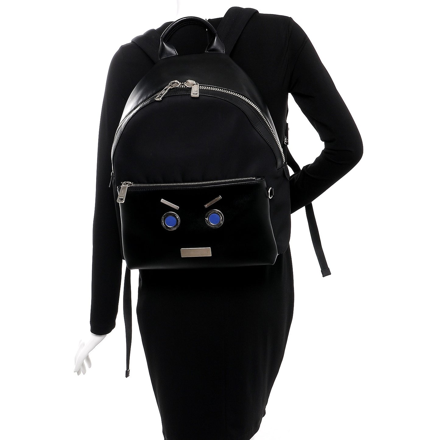 Nylon Vitello Liberty Face No Words Backpack Black