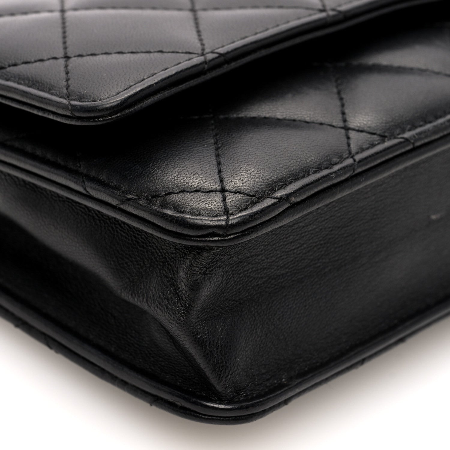 Chanel Lambskin Quilted Wallet On Chain WOC Black 9 of 10