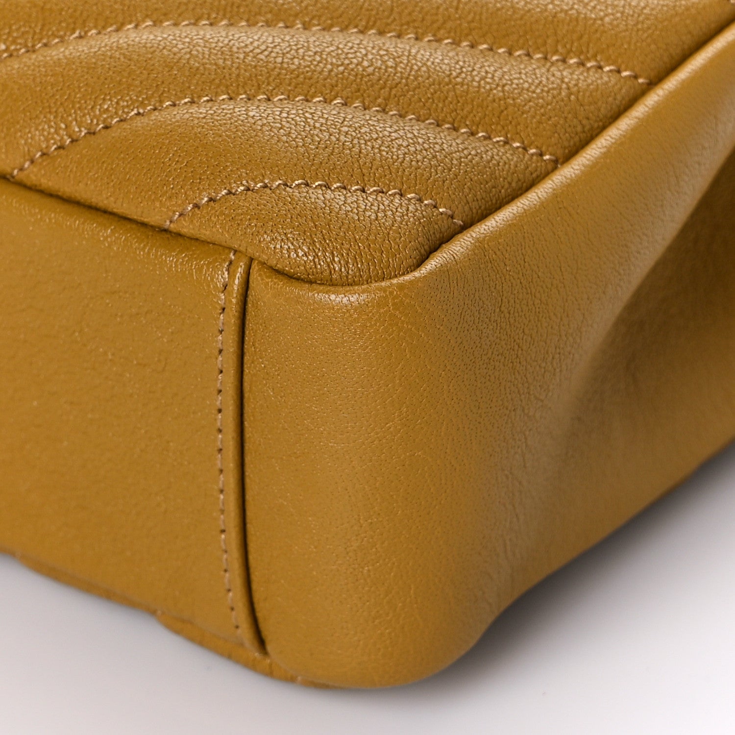 Saint Laurent Sheepskin Matelasse Chevron Monogram Medium College Bag Olive 8 of 11