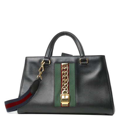 Gucci Calfskin Large Sylvie Top Handle Tote Black 1 of 11