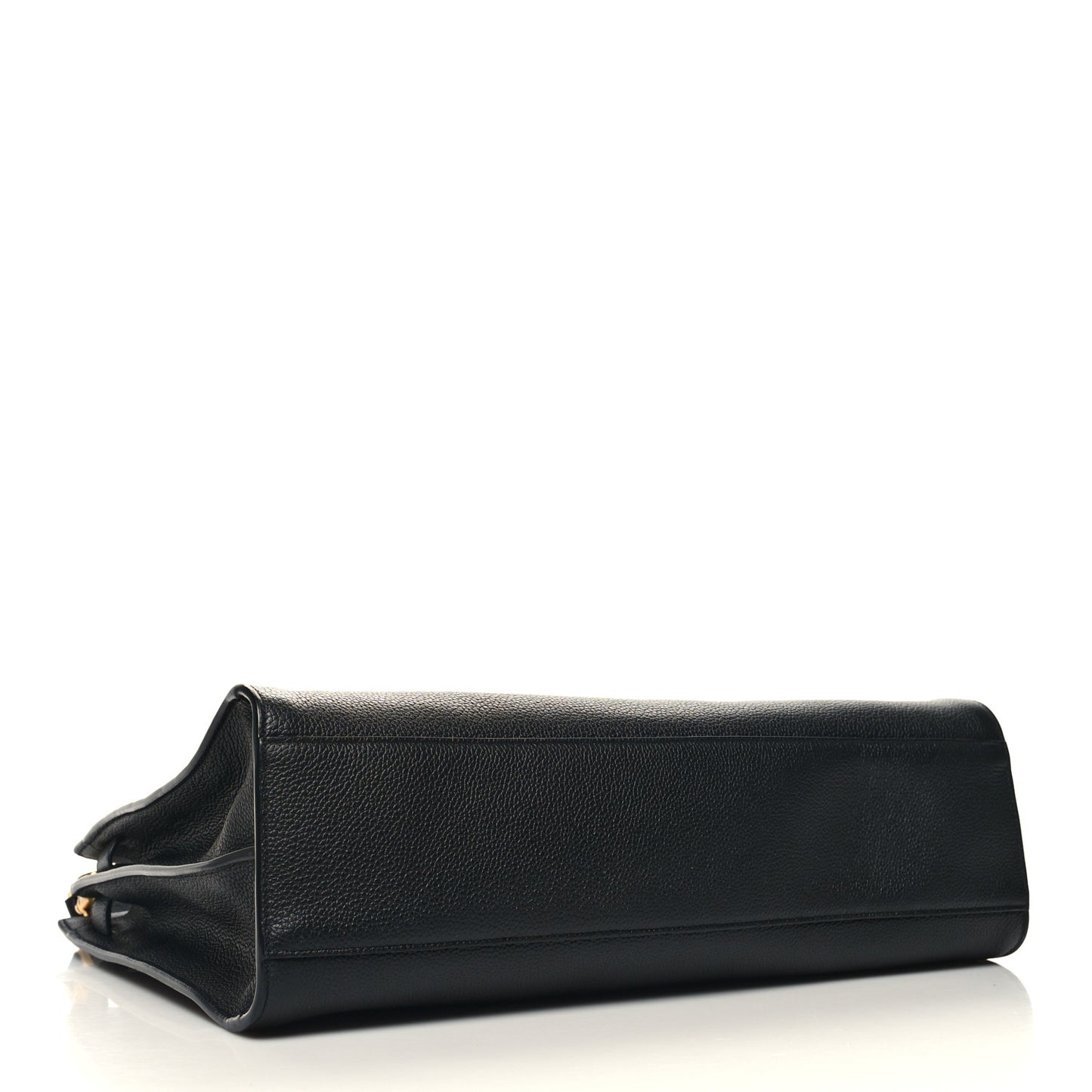 Grained Calfskin Large Thin Sac De Jour Black