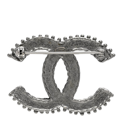Chanel Crystal CC Brooch Silver 3 of 4