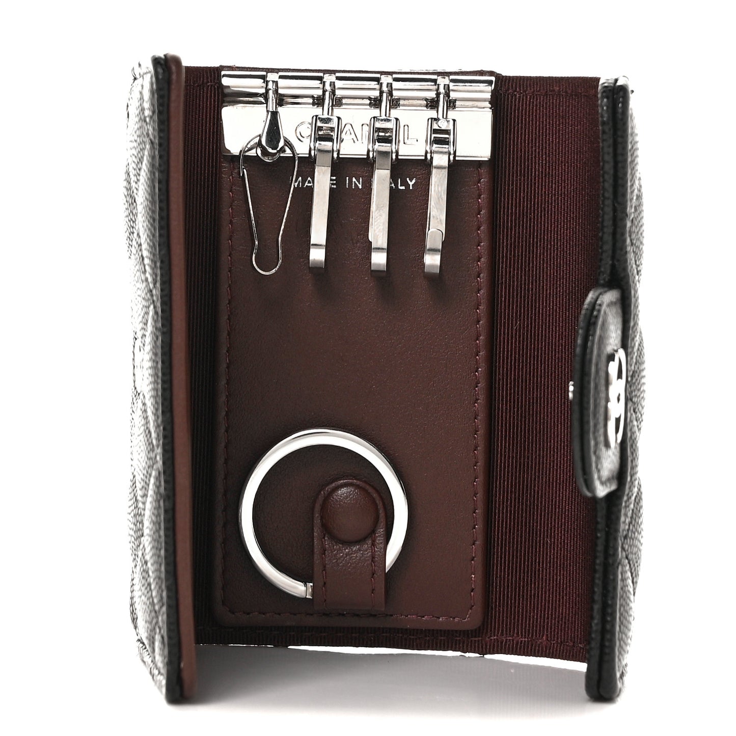 Caviar Quilted Classic 4 Key Holder Wallet Black