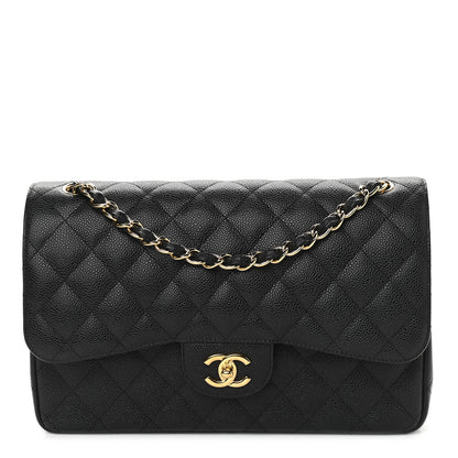 Chanel Caviar Quilted Jumbo Double Flap Black 1 of 9