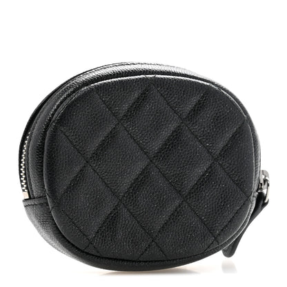 Chanel Iridescent Caviar Quilted Zip Around Classic Coin Purse Black 3 of 9