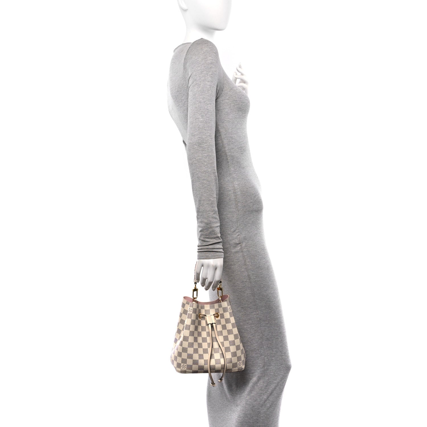 Louis Vuitton Damier Azur Braided Neonoe BB Pink 2 of 12