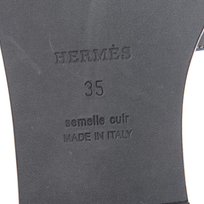 Hermes Box Calfskin Oran Sandals 35 Black 8 of 9