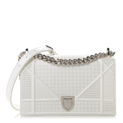 Christian Dior Patent Micro-Cannage Small Diorama Flap Bag White 1 of 16