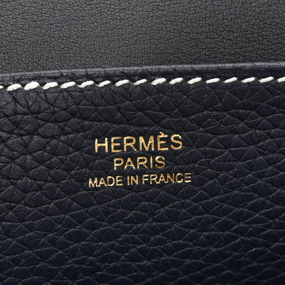 Hermes Taurillon Clemence Halzan 31 GM Bleu Nuit 6 of 10