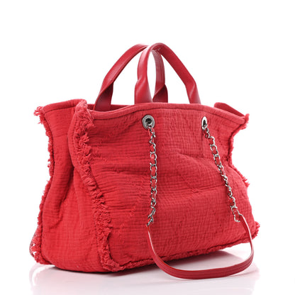 Chanel Canvas Large Double Face Shopping Tote Red 3 of 10