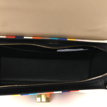 Celine Smooth Calfskin Striped Canvas Small Trapeze Multicolor 5 of 8