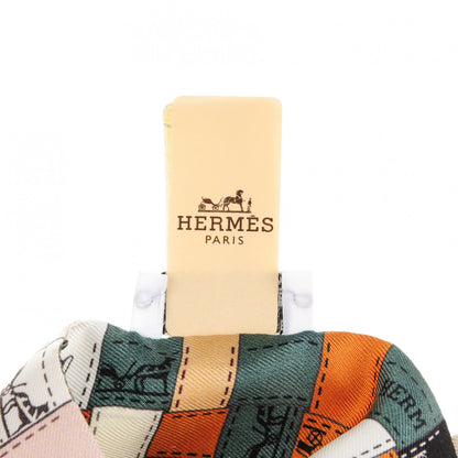 Hermes Silk Bolduc Au Carre Twilly Gris Caramel Blanc 6 of 7