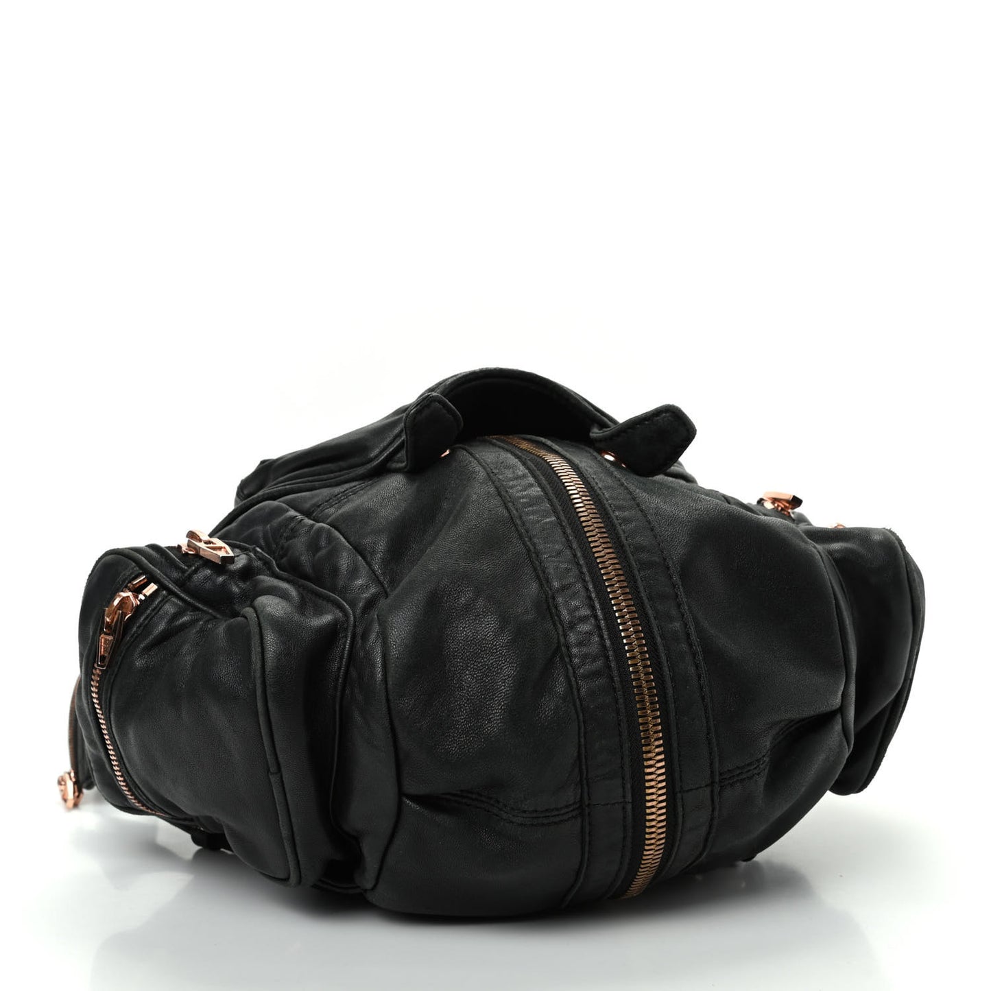 Lambskin Mini Marti Backpack Washed Black Rose Gold Hardware
