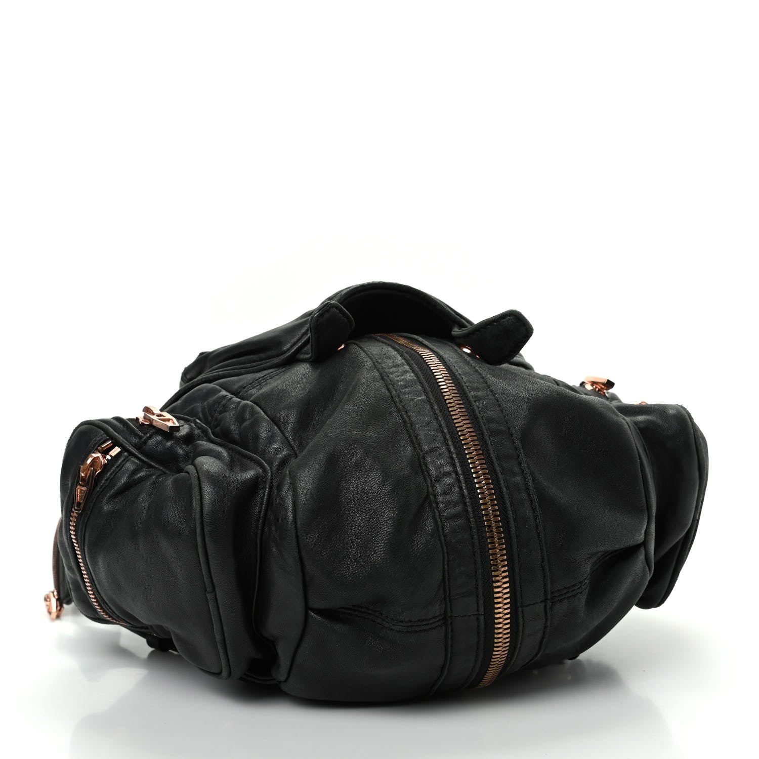 Alexander Wang Lambskin Mini Marti Backpack Washed Black Rose Gold Hardware 4 of 8