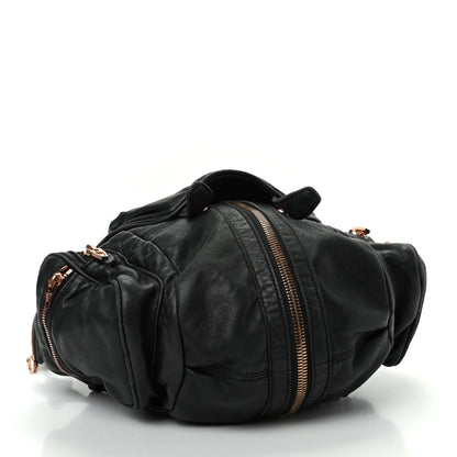 Alexander Wang Lambskin Mini Marti Backpack Washed Black Rose Gold Hardware 4 of 8