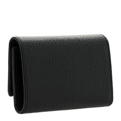 Gucci Pebbled Calfskin GG Marmont 6 Key Holder Black 3 of 8