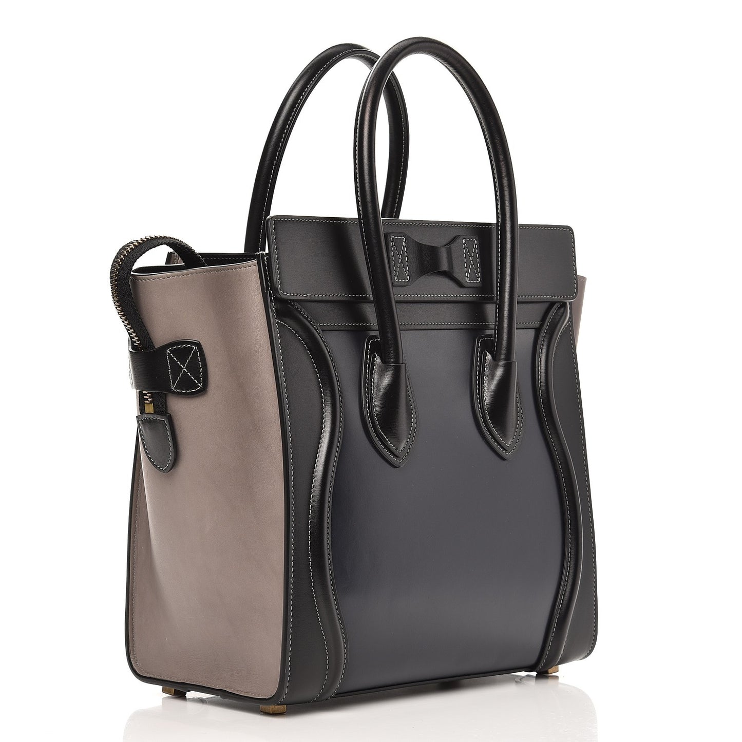 Smooth Calfskin Micro Tri-Color Luggage Dark Blue