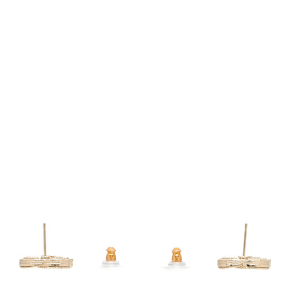 Chanel Metal Graduated Pearl Crystal CC Earrings Light Gold 3 of 5