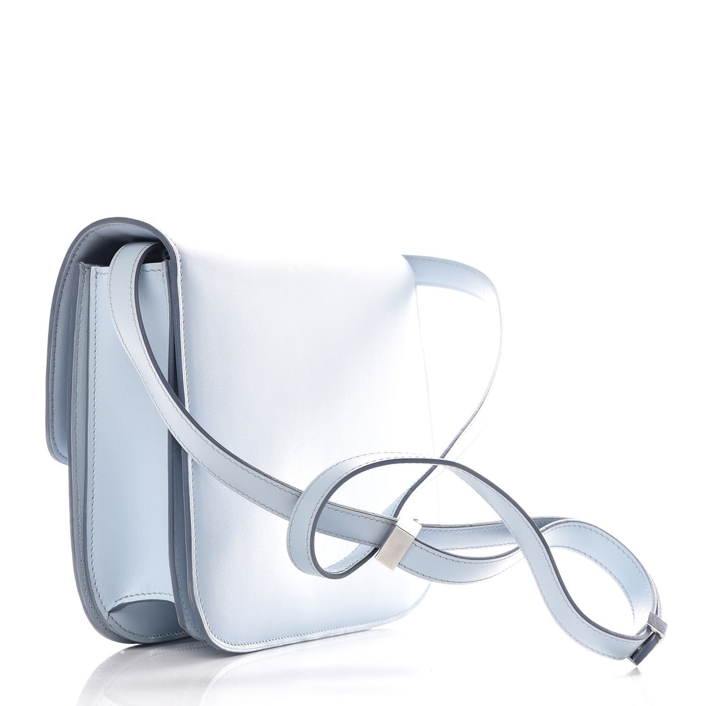 Box Calfskin Medium Classic Box Flap Bag Pale Blue