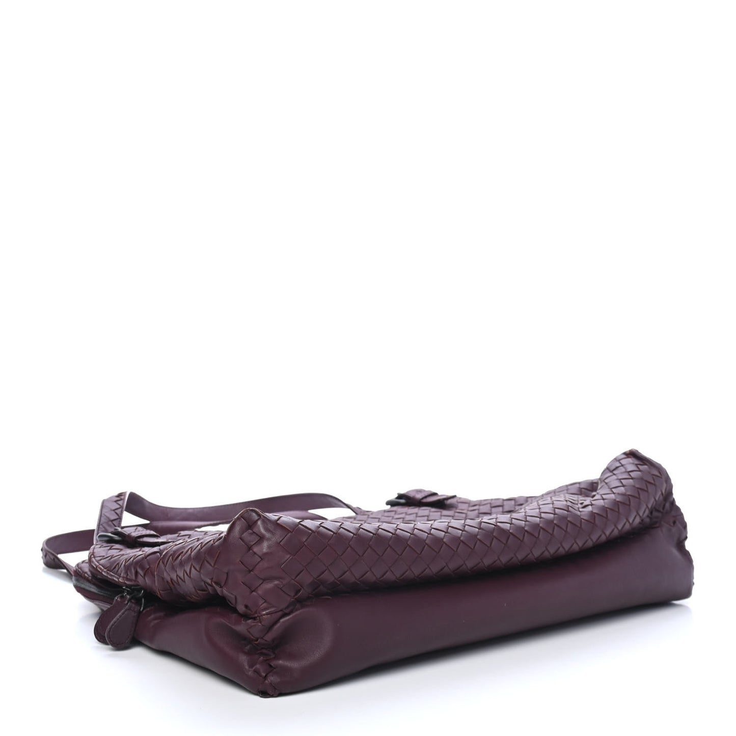 Nappa Intrecciato Double Compartment Tote Aubergine