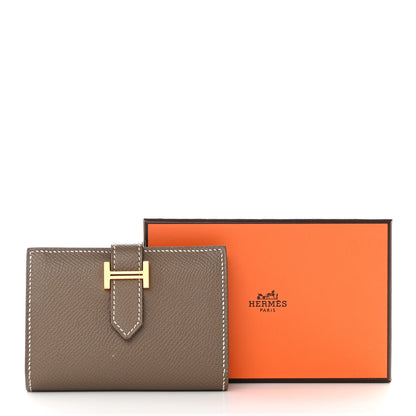 Hermes Epsom Bearn Card Holder Wallet Etoupe 9 of 9