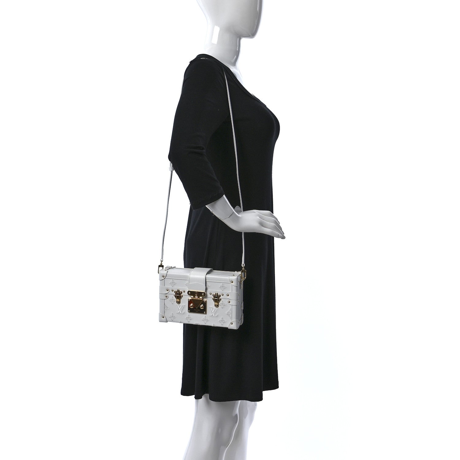 Louis Vuitton Calfskin Monogram Embroidered Petite Malle White 2 of 7