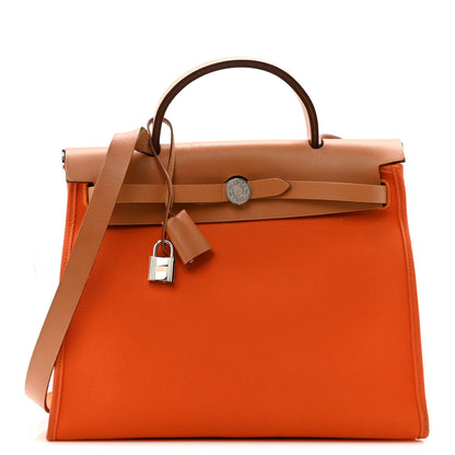 Hermes Vache Hunter Toile Herbag Zip 31 PM Orange 1 of 17