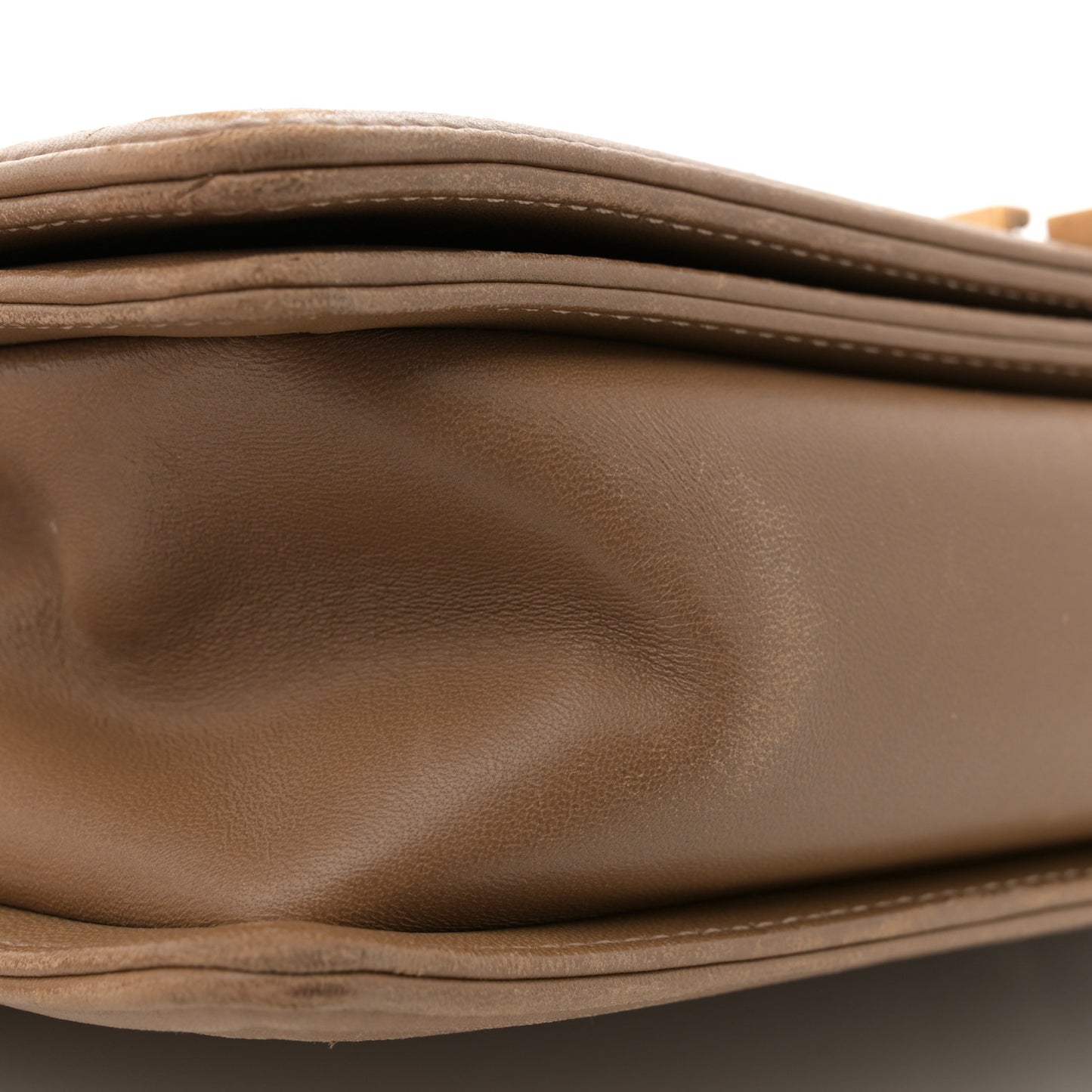 Lambskin Quilted New Medium Boy Flap Dark Beige